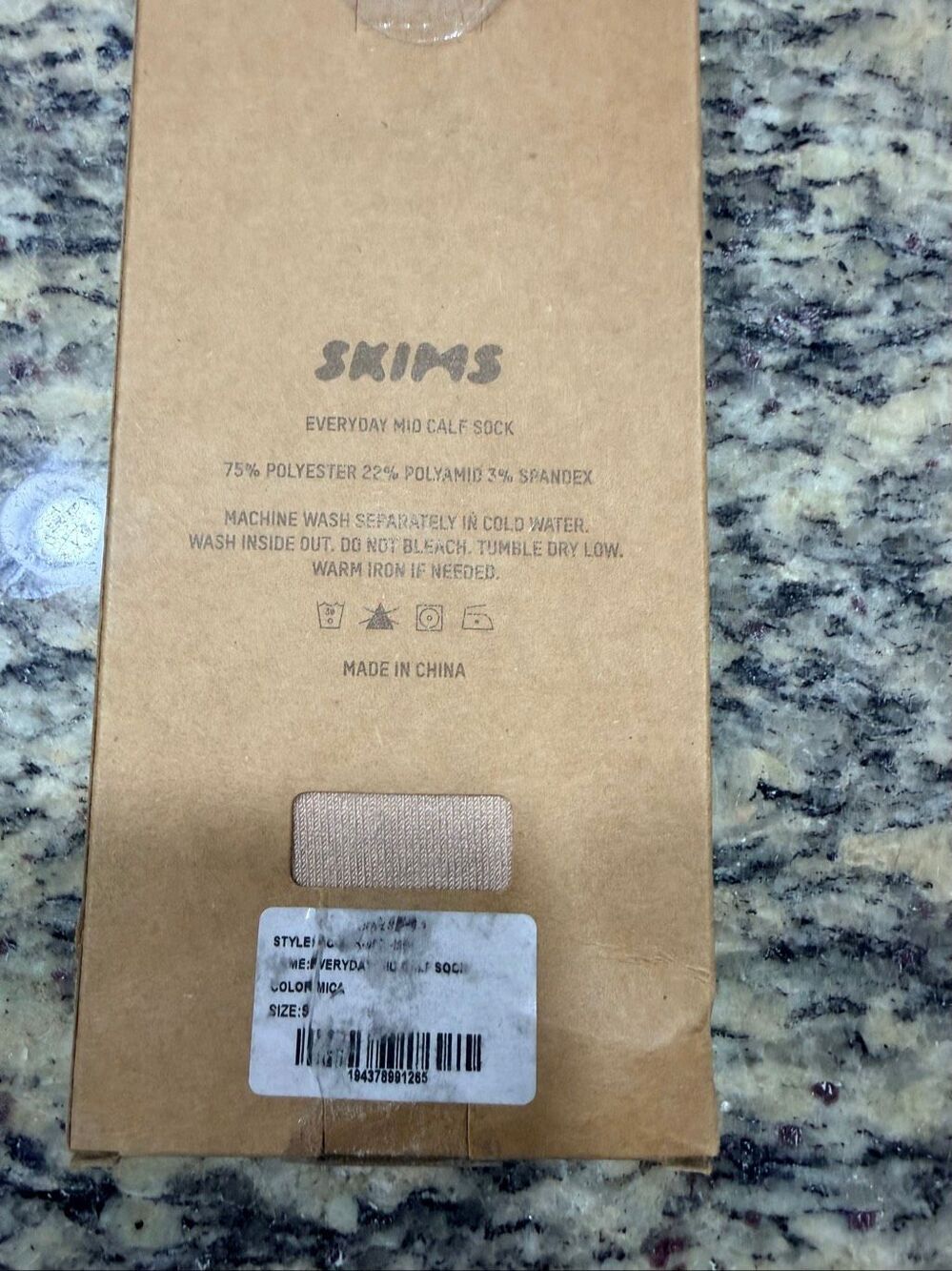 SKIMS Everyday Mid Calf Socks Mica Neutral Size S New With Box